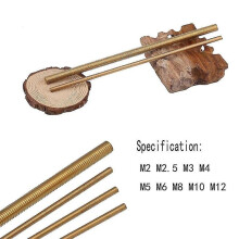 (250mm, M10) Solid Brass Metric Bolt Full Thread Shaft Rod Bar Stud M2 M2.5 M3 M4 M5 M6 M8 M10 M12 *250mm Brass Thread Rod 1pcs