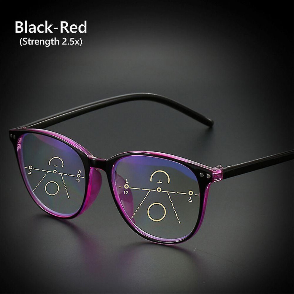 (Black-Red (2.5x)) Multifocal Reading Glasses Readers Computer Glasses Progressive Multifocus