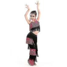 (Kids 140cm, Colour 6) Samba Tassel Latin Dancewear Costumes Girls Salsa Ballroom Fringe Trim Dance Topsamp;pants Costume Adult Ballroom Dancing Dress