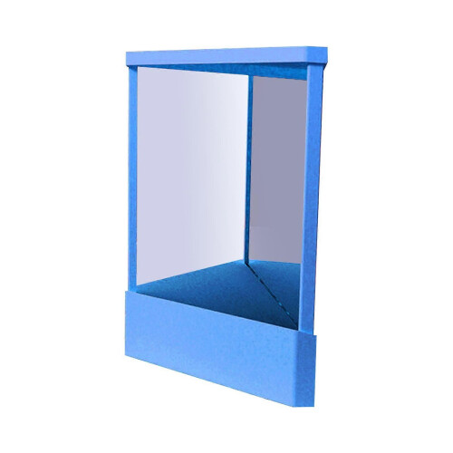 (S, Blue) Non-Reversing Mirror, Precision True Image Vanity Makeup Mirror compatible with Personal Use