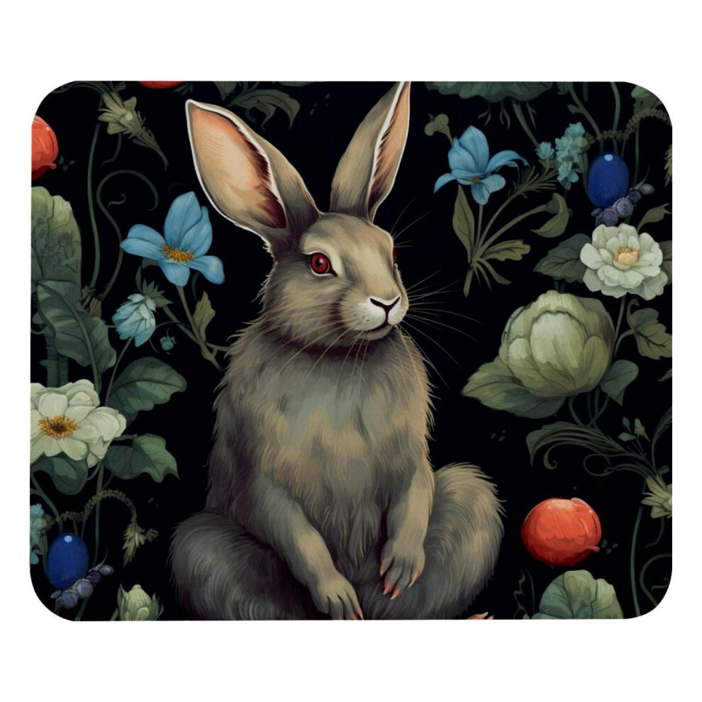 Square Mouse Pad Rabbit Leaves 8.3X9.8 Inch Green 917087608732