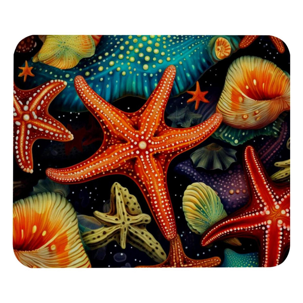Square Mouse Pad Starfish Print 8.3X9.8 Inch Non-Slip 917087608718