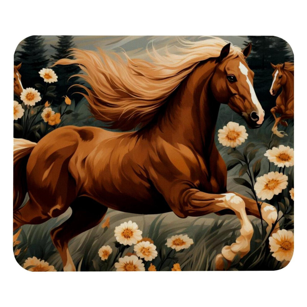 Horse Desk Mat Rubber Base Gaming Mouse Pad 12X10 Inches 917087608657
