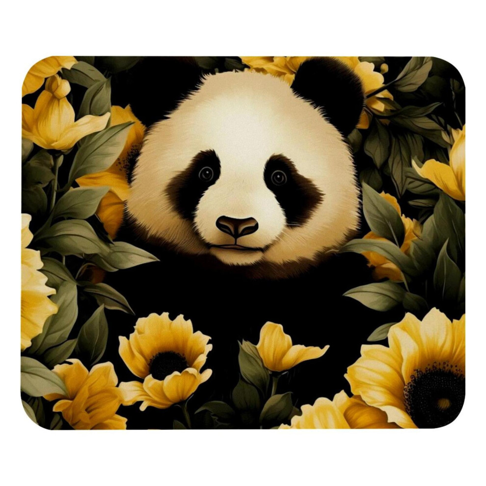 Panda Sunflower Desk Mat Small Gaming Mouse Pad Rubber Base 917087608695