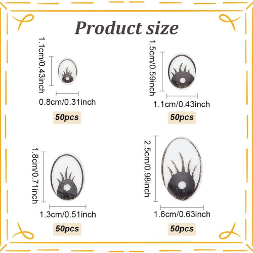 Plastic Safety Eyes for Dolls 4 Models 50 Pieces 1