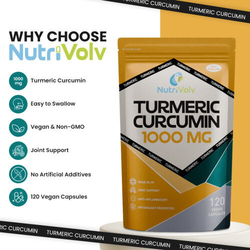 NutriVolv Turmeric Curcumin 1000mg (120 Capsules ) 2