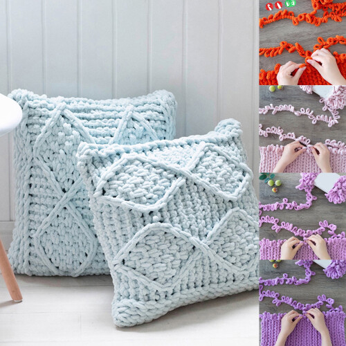 Crochet thread soft comfortable DIY pillow blanket yarn 1