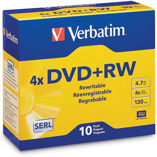DVD+RW 4.7GB 4X branded surface 10-pack