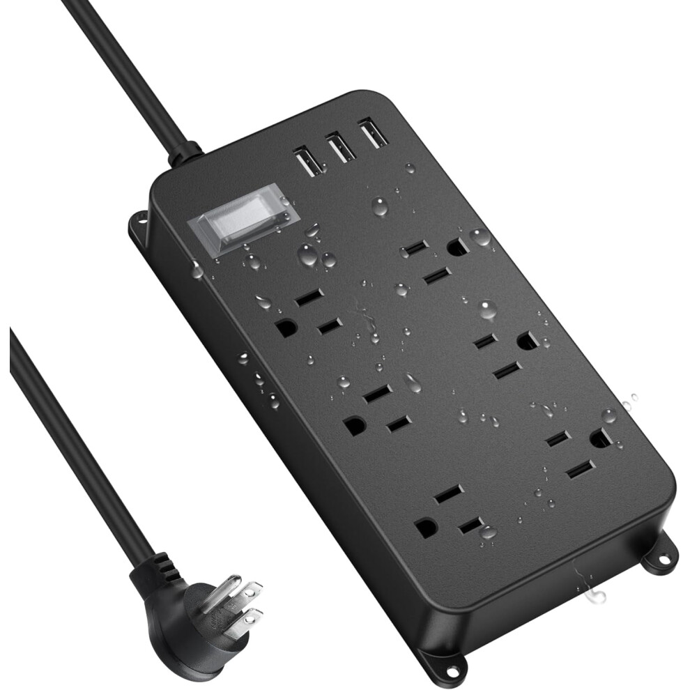 Outdoor Power Strip Weatherproof With 6 Outlets And 3 Usb 917087624435