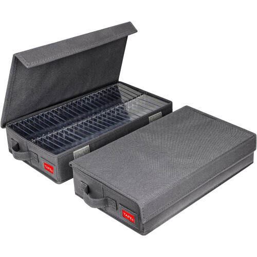 Cassette Tape Storage Box Dust-Proof with Lid 2-Pack Holds