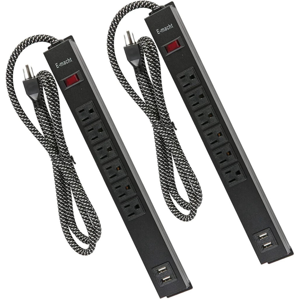 Power Strip Surge Protector With 6 Outlets And 2 Usb Ports 917087624336