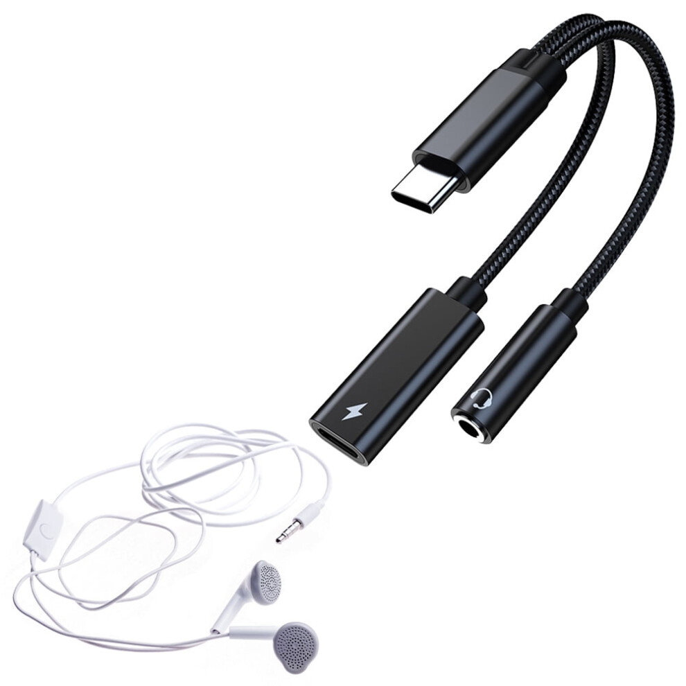 Type C To 3.5Mm Audio Adapter With 60W Pd Charging Black/Gray 917087625197