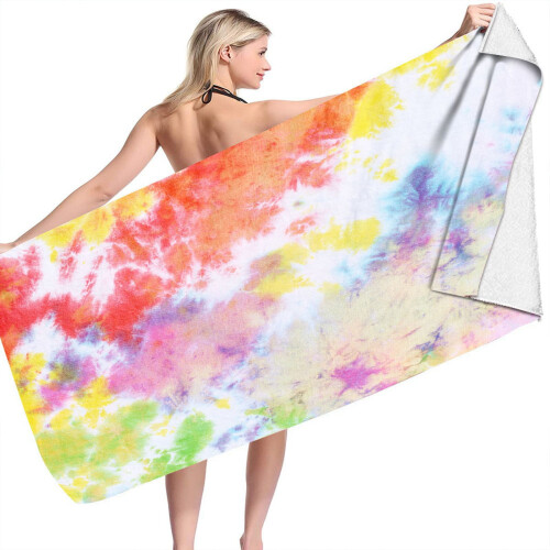 Serviette de plage carrée tie-dye à séchage rapide 75 x 150 cm 2