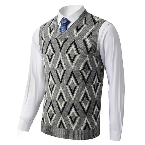 (L, Grey1) Mens Solid Sleeveless Pullover Outerwear Vest