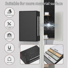 (Black) 4-Pack Strong Magnetic Cabinet Door Catch, Self-Adhesive Drawer & Cupboard Magnets compatible with Furniture - Heavy Duty Magnetic Closure