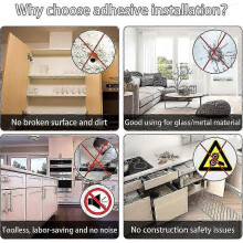 (White) 4-Pack Strong Magnetic Cabinet Door Catch, Self-Adhesive Drawer & Cupboard Magnets compatible with Furniture - Heavy Duty Magnetic Closure