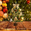 18 inch pre-lit mini Christmas tree gold artificial 4