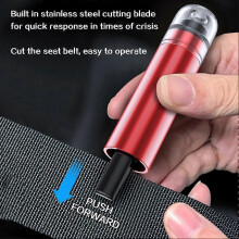 (Red) Safe Pro X Emergency Car Window Breaker & Seatbelt Cutter - 2-in-1 Safety Hammer