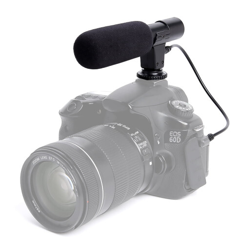 Jixopn Mic-01 External Stereo Camera Microphone, 3V CR2 2