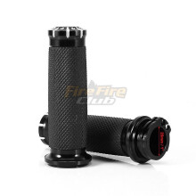 (Black) compatible with Harley Sportster 883 1200 Touring Dyna Softail Rubber Motorcycle Handlebar Hand Grip 1' 25mm Handle Bar Grips