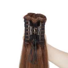 (16inch, mediumbrown) Real Remy Human Hair Ponytail Extension Claw Clip In Hair Extensions Long Natural Straight Ponytail Hairpiece