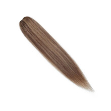 (16inch, mediumbrown&darkblonde) Real Remy Human Hair Ponytail Extension Claw Clip In Hair Extensions Long Natural Straight Ponytail Hairpiece