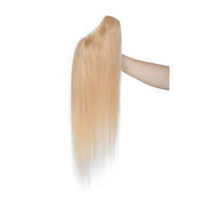 (14inch, ash&blond) Real Remy Human Hair Ponytail Extension Claw Clip In Hair Extensions Long Natural Straight Ponytail Hairpiece