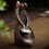 Incense Holder Waterfall Design Carved Wood 1pc 7
