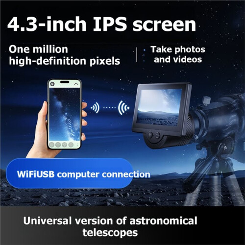 Ocular Eletrônica Wi-Fi com Tela IPS de 4,3 Polegadas para Telescópio Astronômico 1