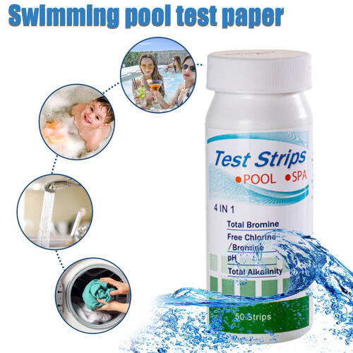 Teststrimler til spabad, 4-i-1, 50 stk. til pH, klor, 2