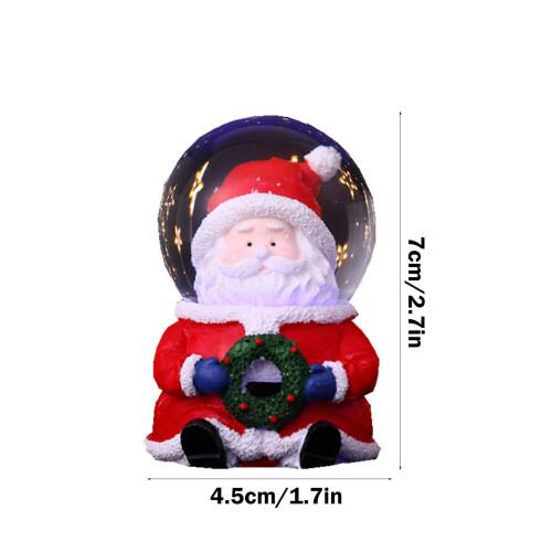 Christmas Snow Globe Santa Figurine 2.7in 2