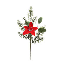 Hiroekza Vegetación artificial navideña: pinos, agujas de pino, ramas con bayas para decoración de árboles de Navidad y adornos de interior.