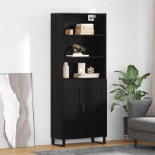 vidaXL Highboard with Drawer 2 pcs Black Oak Engineered Wood