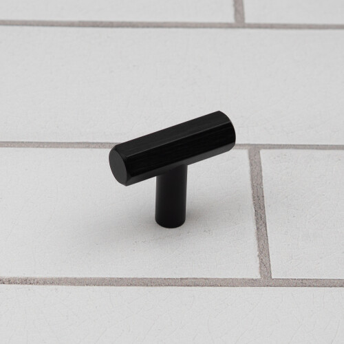 (40mm Pull) Matt Black Hexagon Cabinet Kitchen Handles 2