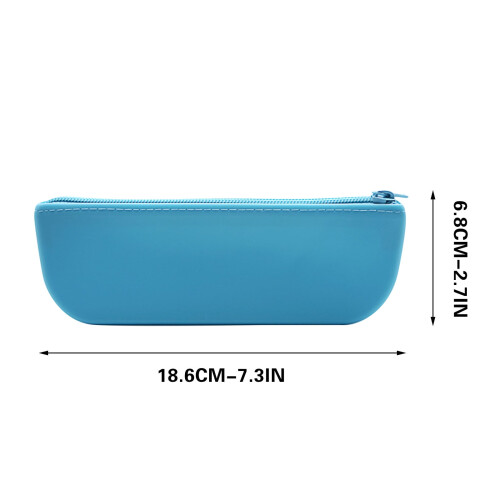 Translucent silicone pencil case with zipper, 5 colors 1
