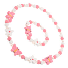 Girls Wooden Beaded Necklace and Bracelet Set