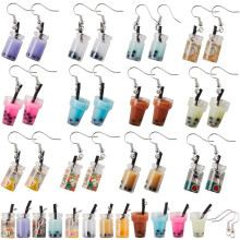 Boba Earring Kit Pearl Milk Tea Charms 12 Pairs