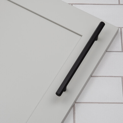 (160mm Handle) Matt Black Hexagon Cabinet Kitchen Handles 1