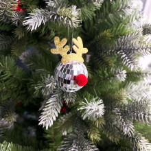 Soldes de Noël 2024 ! Décorations de Noël pour la maison WJSXC, pendentif en forme de corne et de miroir pour sapin de Noël