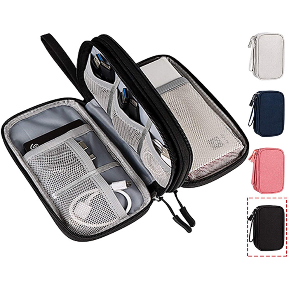 Electronics Accessories Organizer 2-Compartment Black 9336866837292