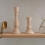 Wood Candlestick Holders Retro Unpainted Classic Set 8