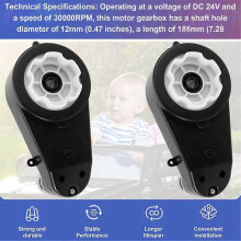 Moteurs CC RS555 24 V 40 000 tr/min (2 pièces) pour roues de voitures électriques télécommandées pour enfants