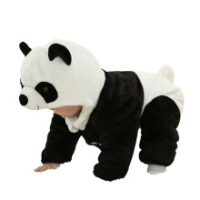 (100cm, Panda) Cartoon Animal Shape Pajama Unique Shape Loose Long Sleeve Nightshirt compatible with Bedroom [PB]