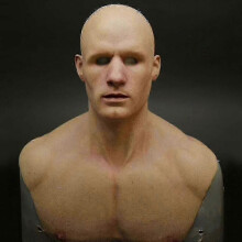 (Bald Head) Latex Realistic Mans Face Cover Mask Male Disguise Halloween Party Props