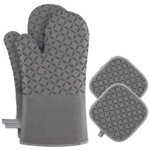 Gants isolants thermiques, gants épais anti-brûlures, gants de cuisine en coton et lin haute température