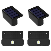 4 Pcs LED Solar Wall Lamps Stair Light Outdoor Lighting Fence Porch Decorative Lamp Step Fence Yard Garden White Light