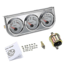 52MM tlakomer oleja Fahrenheita, voltmeter na meranie teploty vody, chróm 3 v 1, sada meradiel pre auto a motocykel