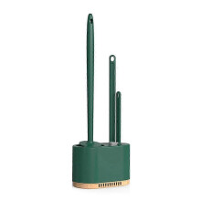 Juego de cepillo de inodoro de silicona 4 en 1 verde, cepillo de inodoro de silicona sin ángulos muertos, artículo de limpieza para inodoro.