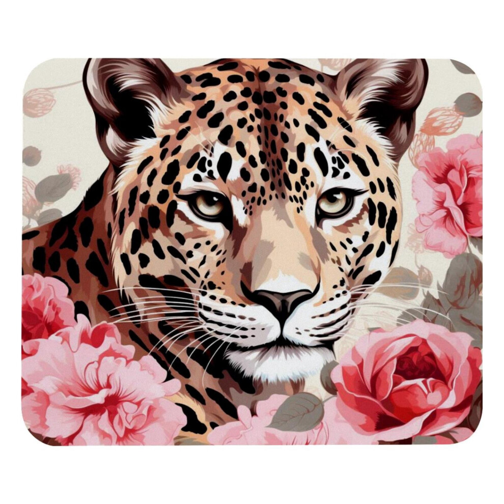 Rose Leopard Desk Mat Small Gaming Mouse Pad With Rubber 917087608664