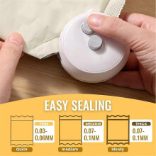 Mini scelleuse de sacs 2 en 1 avec coupe-sacs, rechargeable, portable, sous vide, machine Ă sceller les sacs C